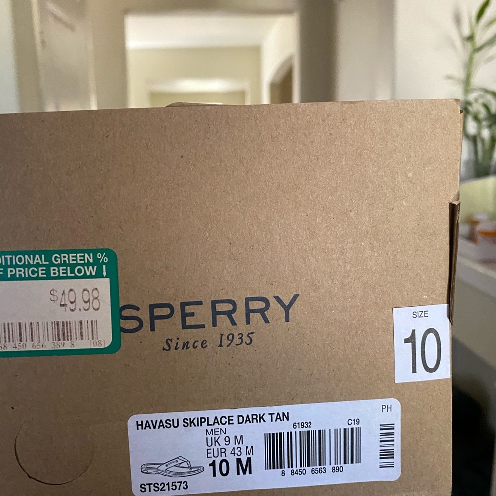 Sperry dark tan slides